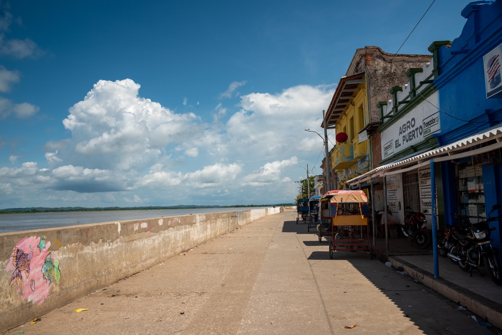 Boardwalk of the town Calamar in Colombia