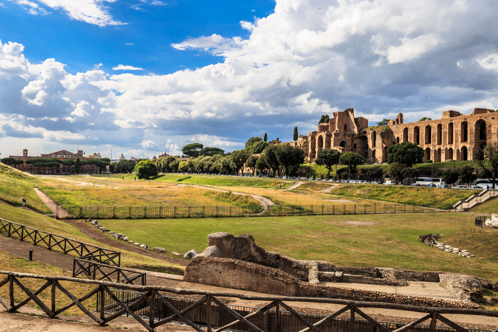 Circus Maximus, an ancient Roman chariot-racing stadium and mass entertainment venue in Rome