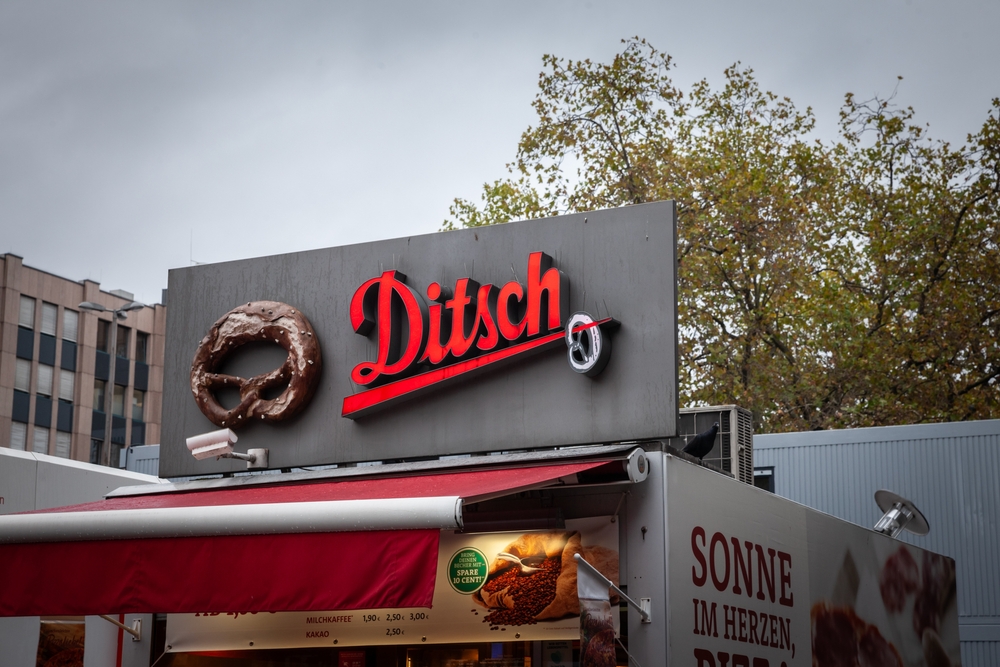 Logo of Ditsch on their main bakery for Dusseldorf - 2022