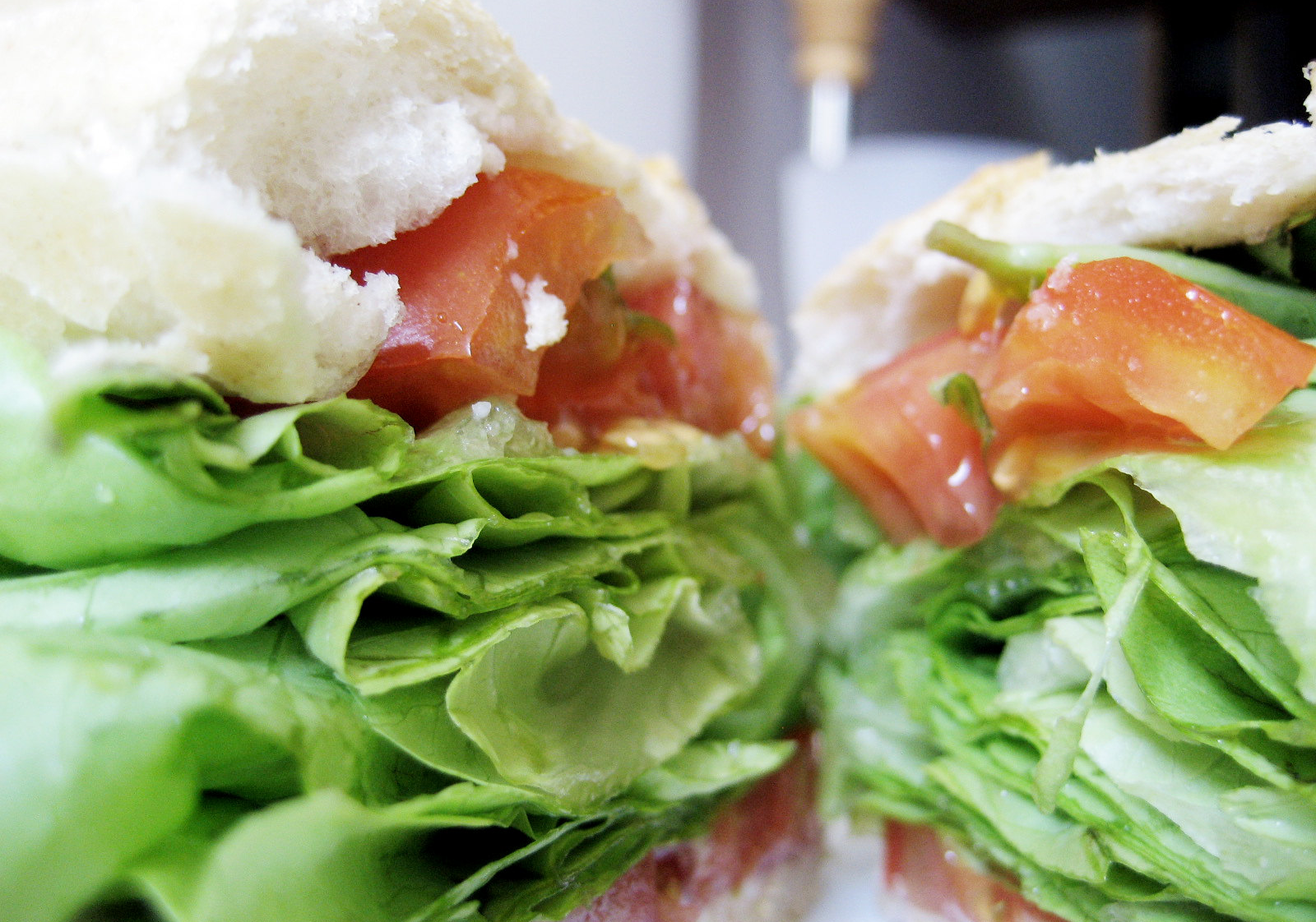 Close up of a vegan BLT