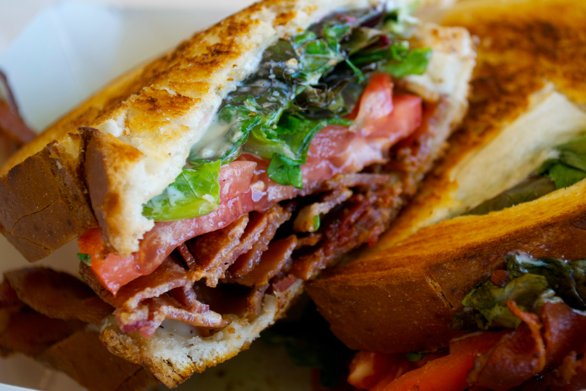 Freshly toasted BLT sandwich