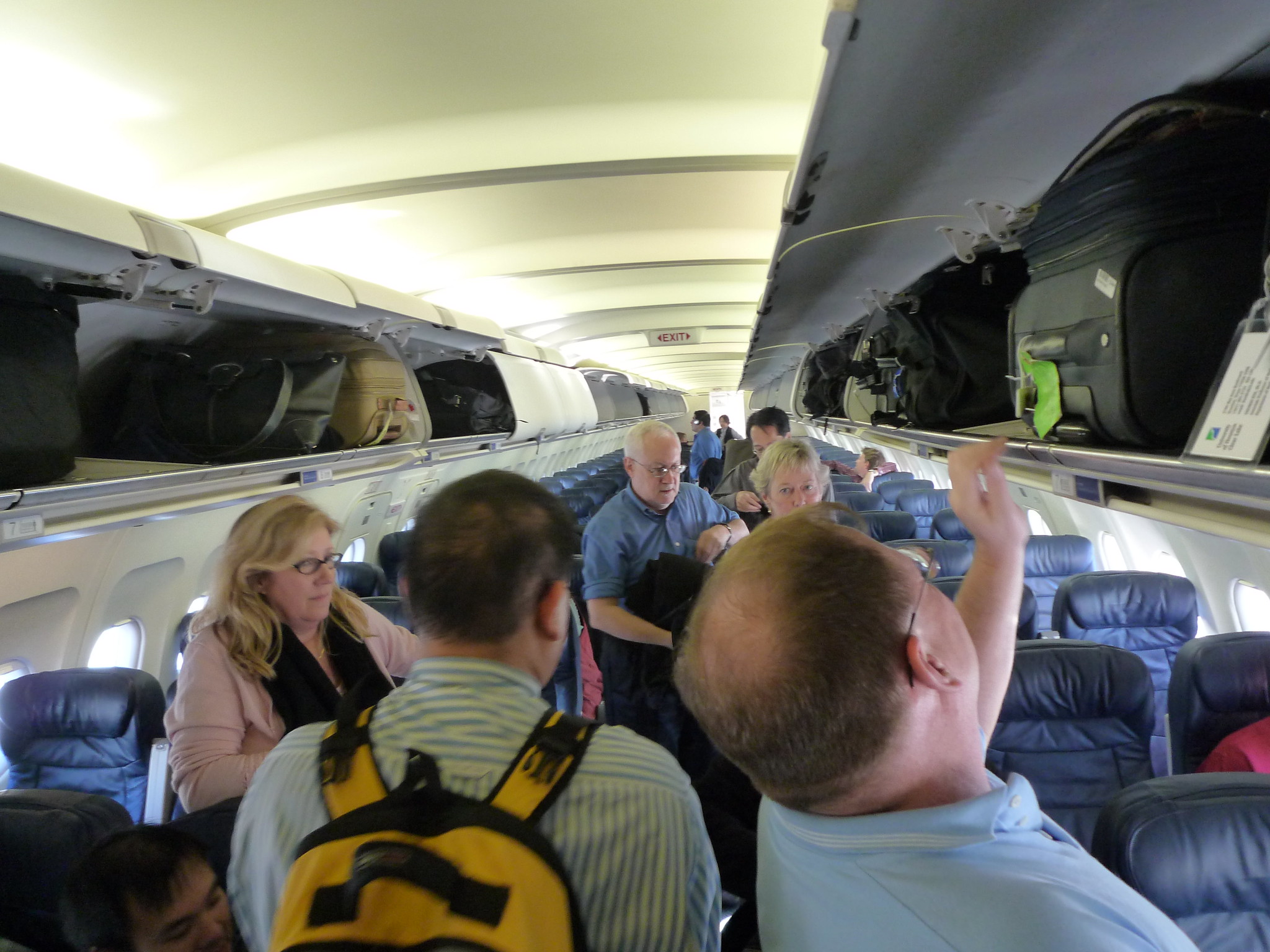 Overstuffed Overhead Bins in a Plane
