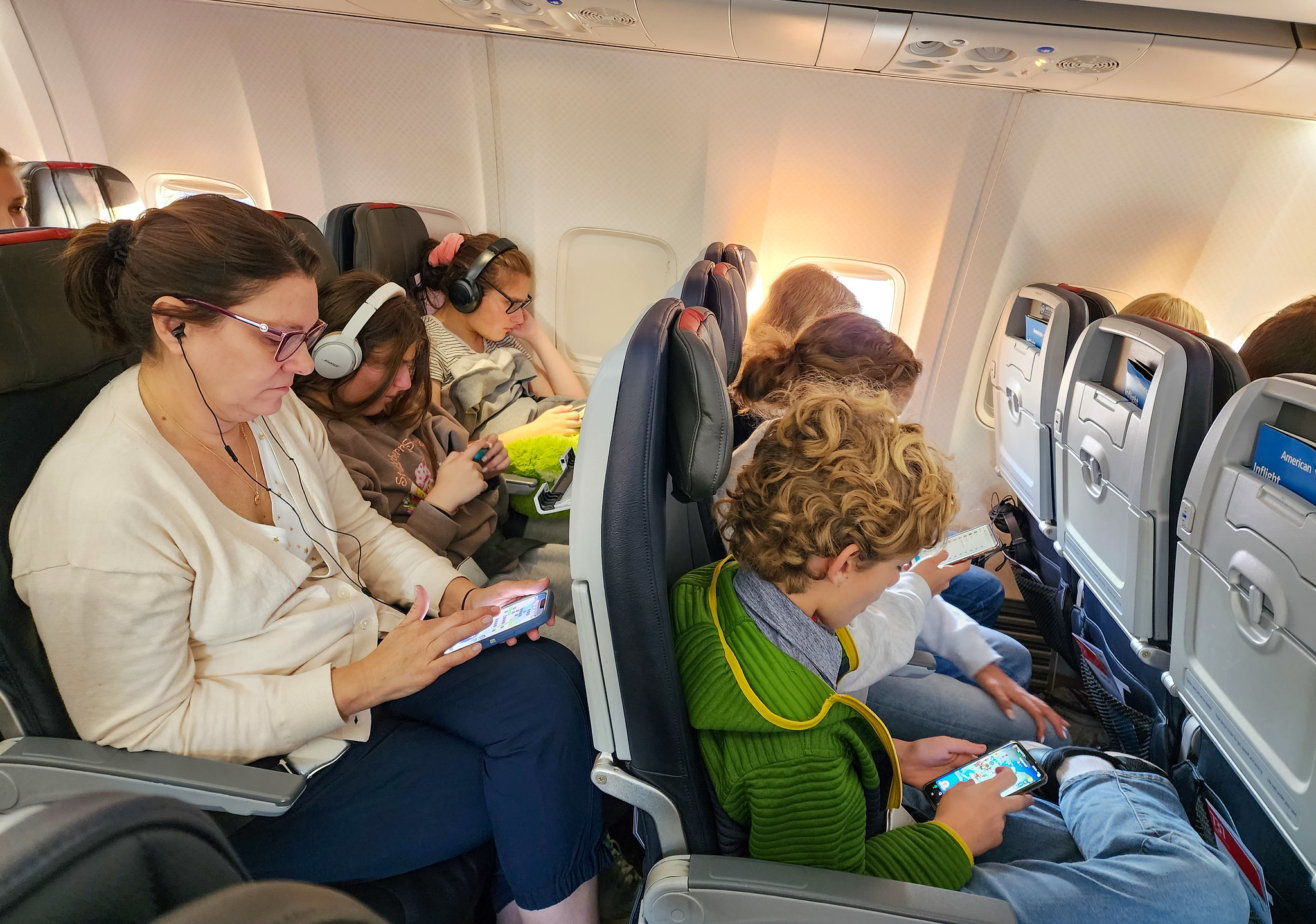 Passengers On A Plane Travelling