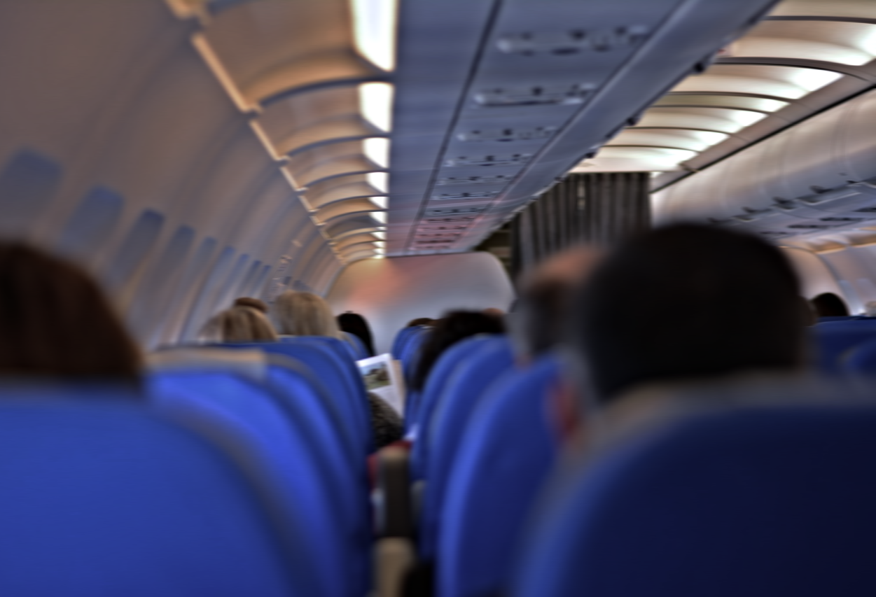 Interior of a Flight During a Turbulence