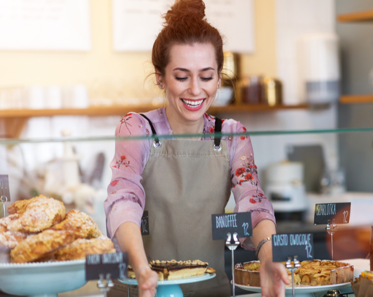 Pies in store window