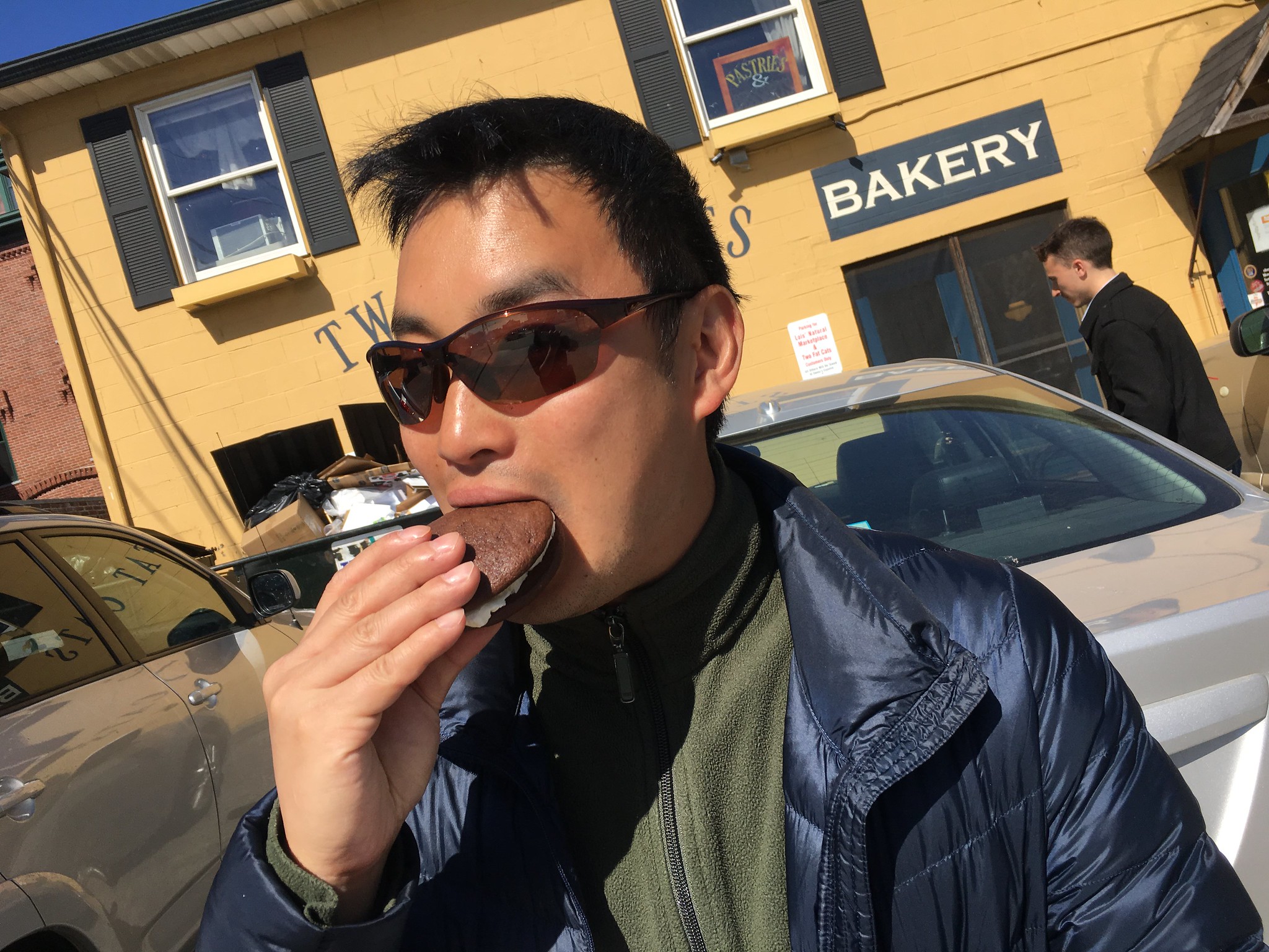 Person eating a cookie