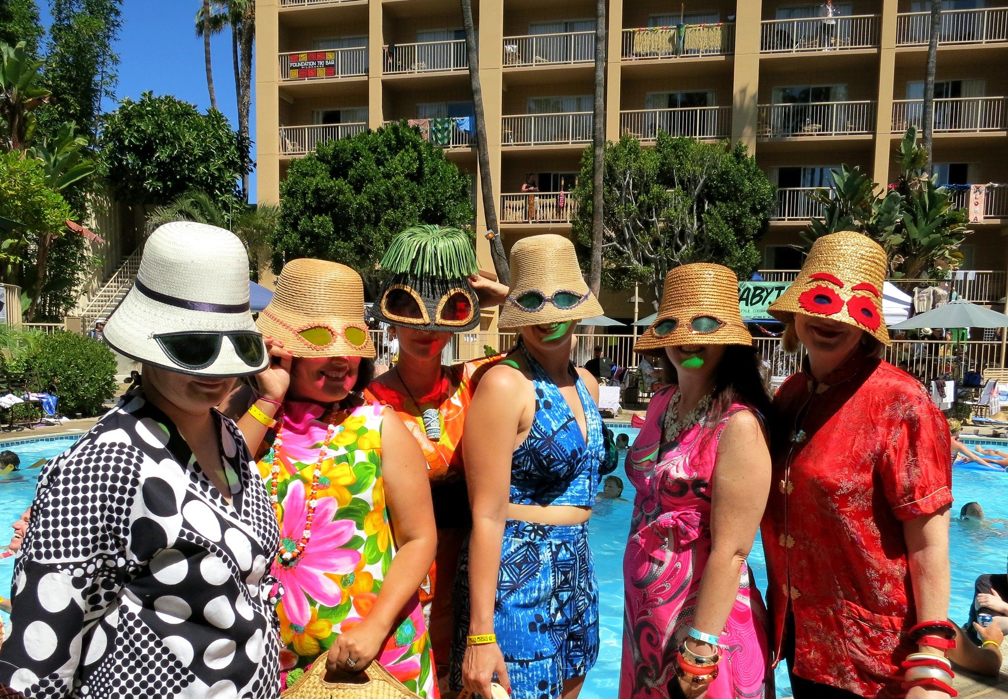 Participants of the Tiki Oasis 2012 Wearing Sunglass Hats