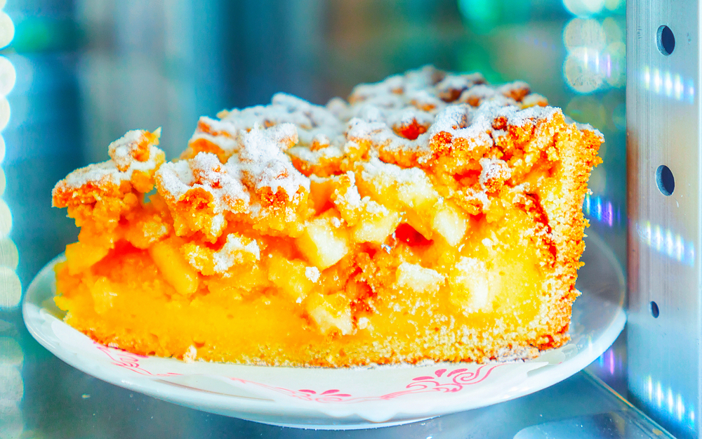 Apple pie dessert in a fridge