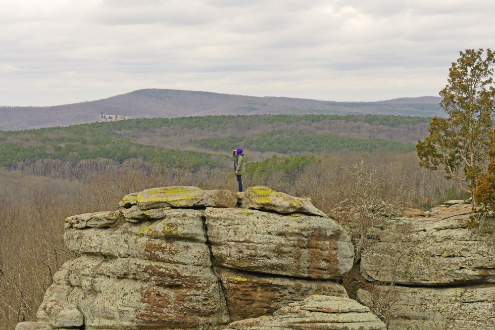 Canyon in Garden of the Gods in Shawnee National Forest in Illinois