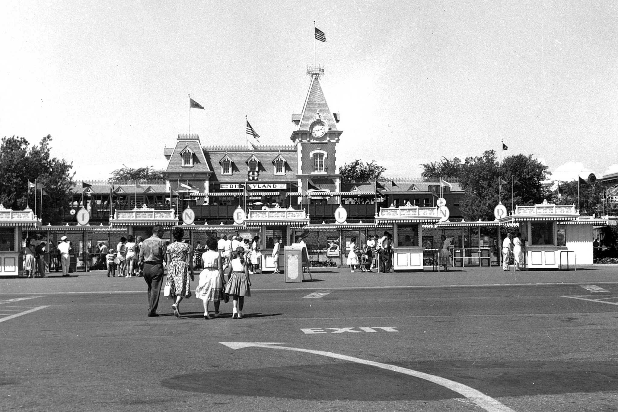 Disneyland entrance, Anaheim, circa 1960