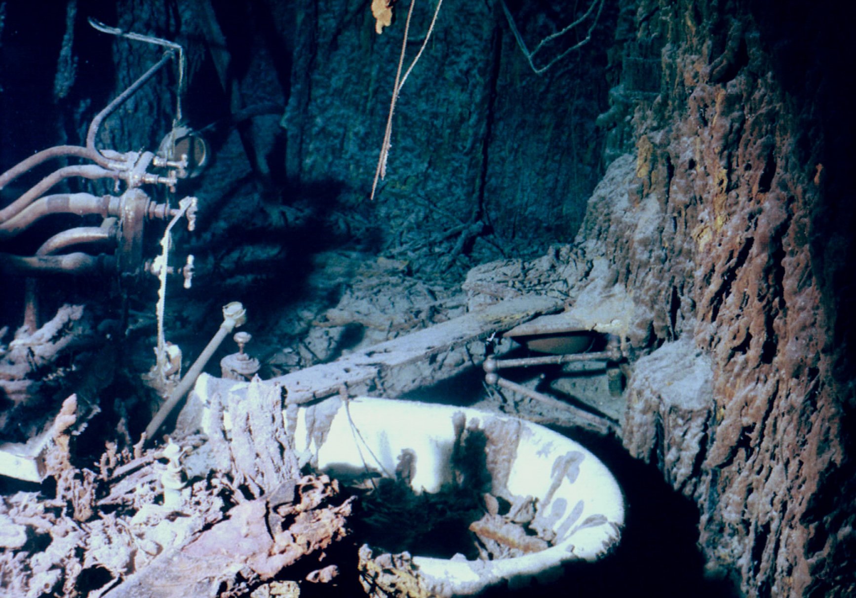 A view of the bathtub in Capt. Smith's bathroom at RMS Titanic