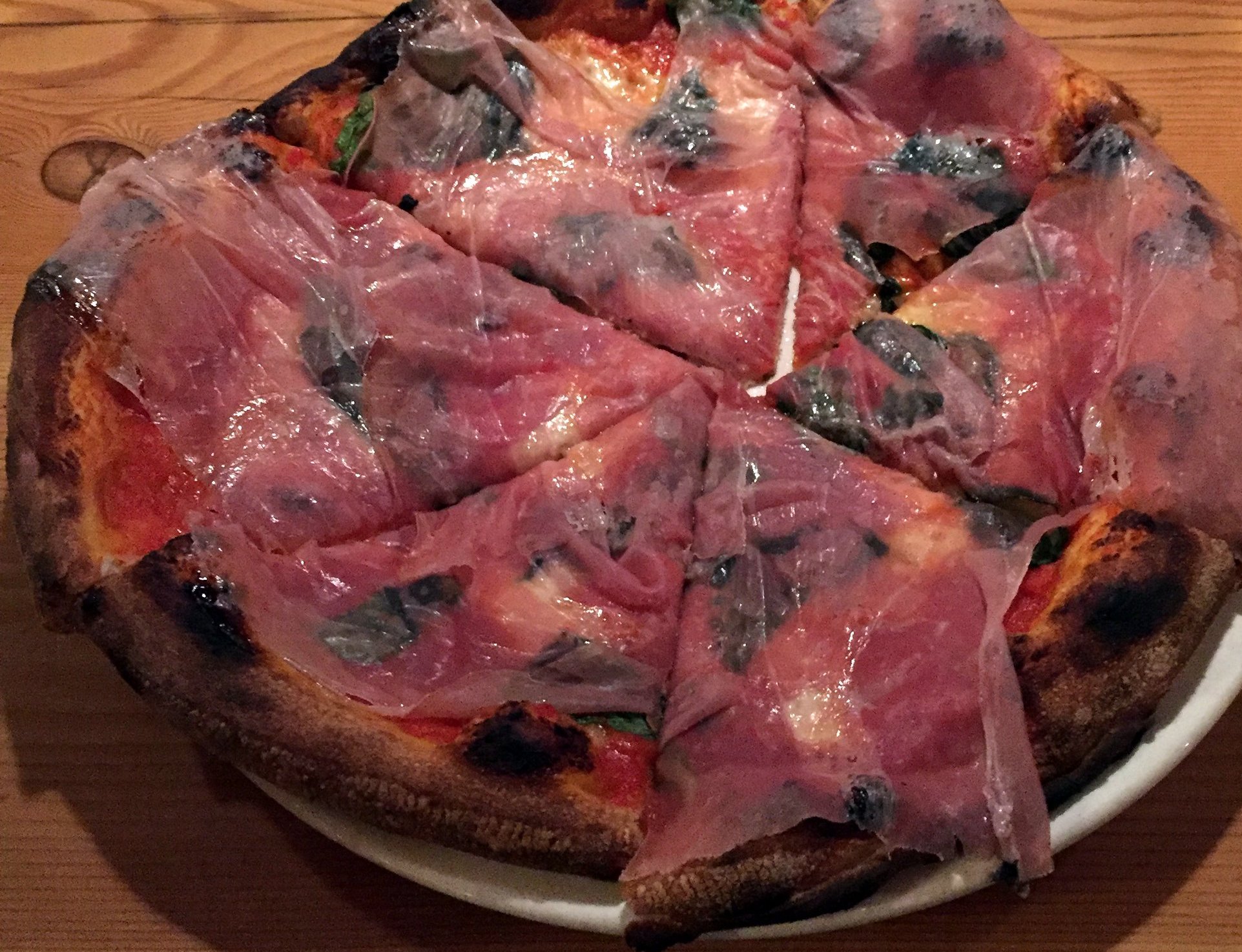 Prosciutto Pizza Served at Ken's Artisan Pizza in Portland