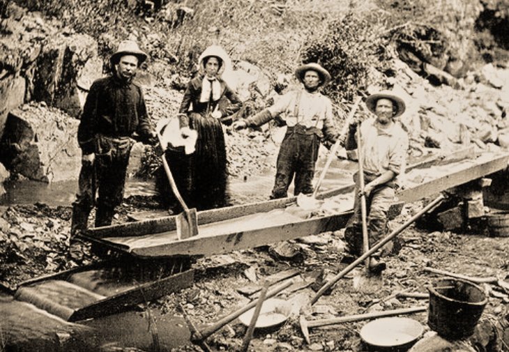 Women And Men In California Gold Rush