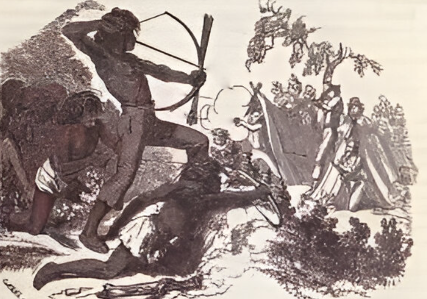Native Americans attacking prospectors