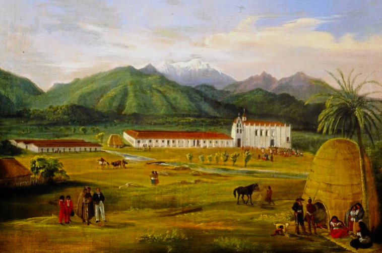 Painting of Mission San Gabriel in 1832
