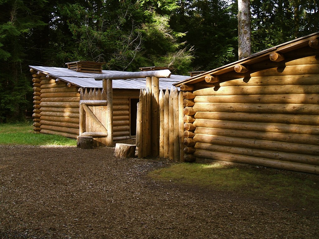 Replica of Fort Clatsop encampment of the Lewis and Clark Expedition