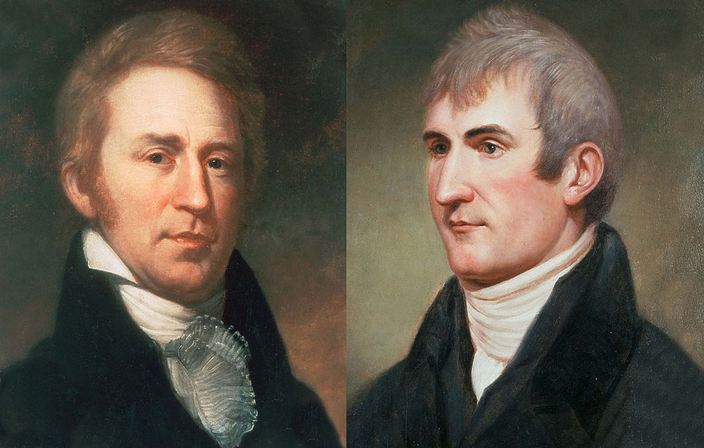 Side By Side Portrait of Meriweather Lewis and William Clark