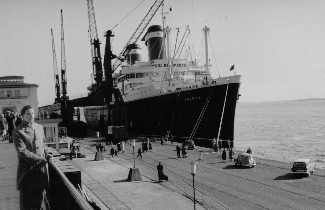 SS America in Bremerhaven, Germany in 1958