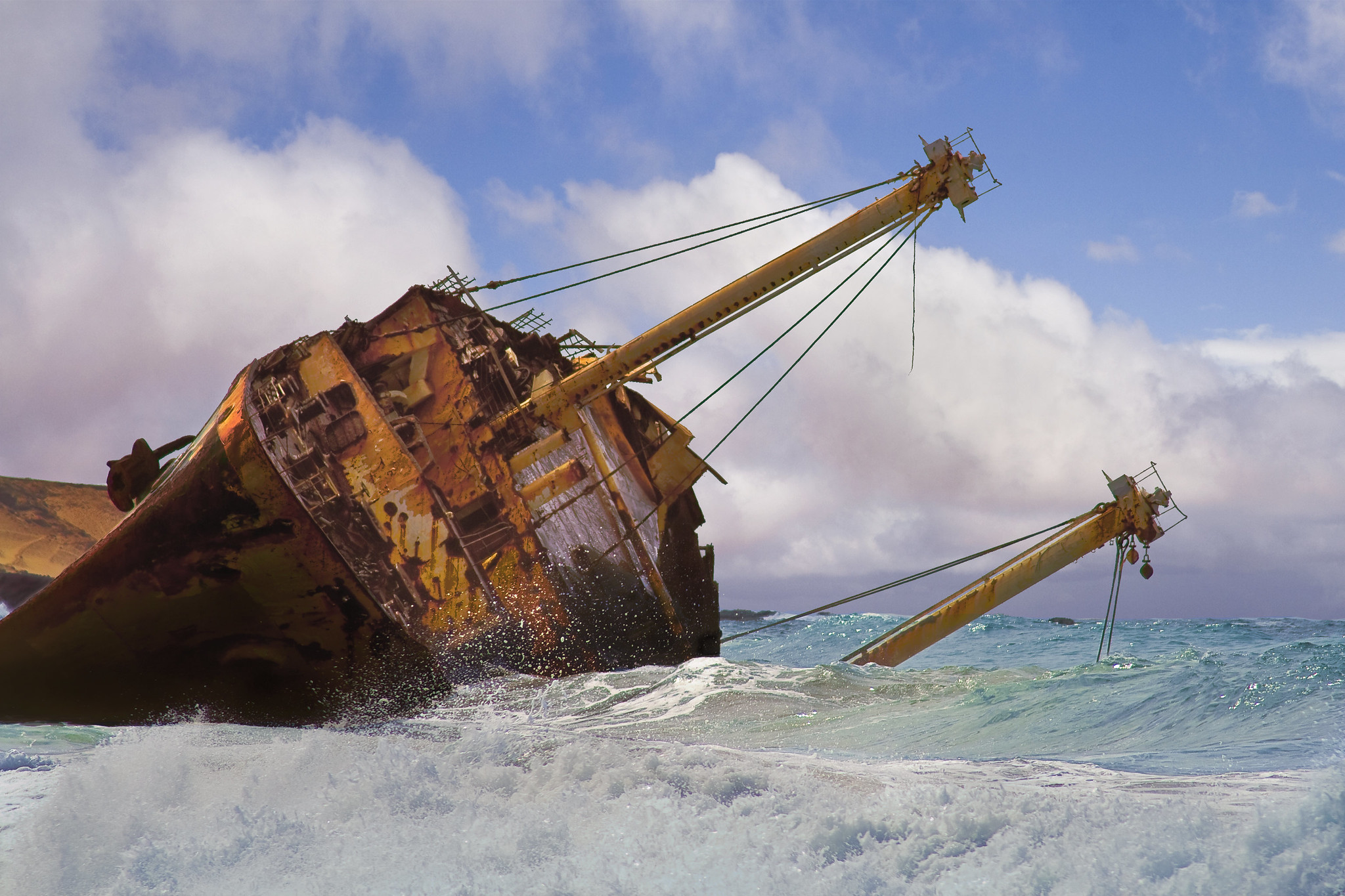 Remains of the wrecked SS American Star