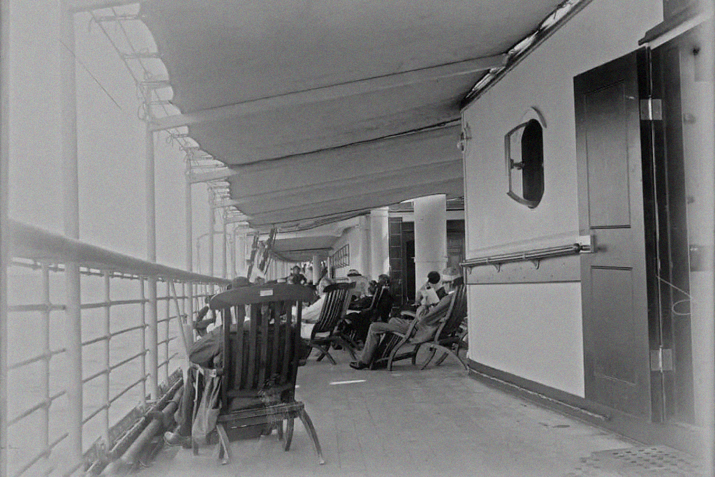 On deck of the HAPAG steamship