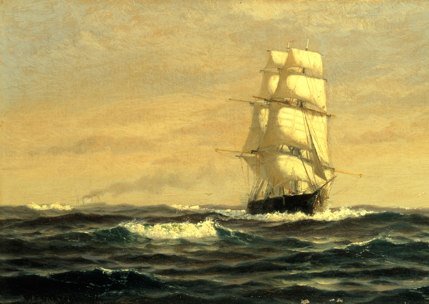 Sailing Ship off Coast of Maine