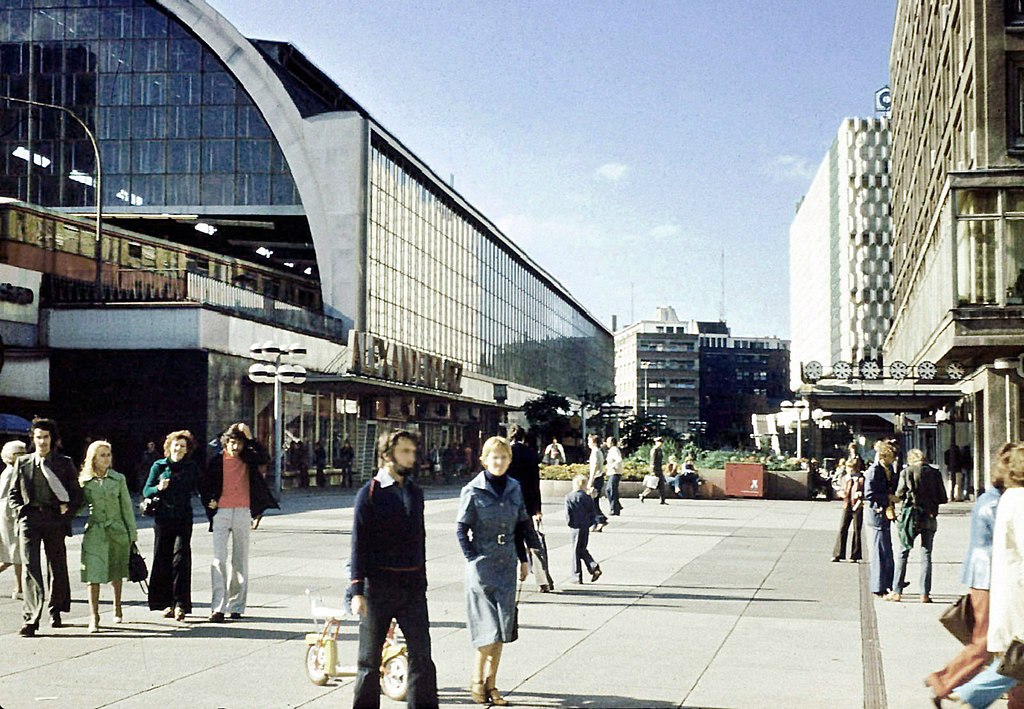 Alexanderplatz in East-Berlin in East Germany in the 1980s.
