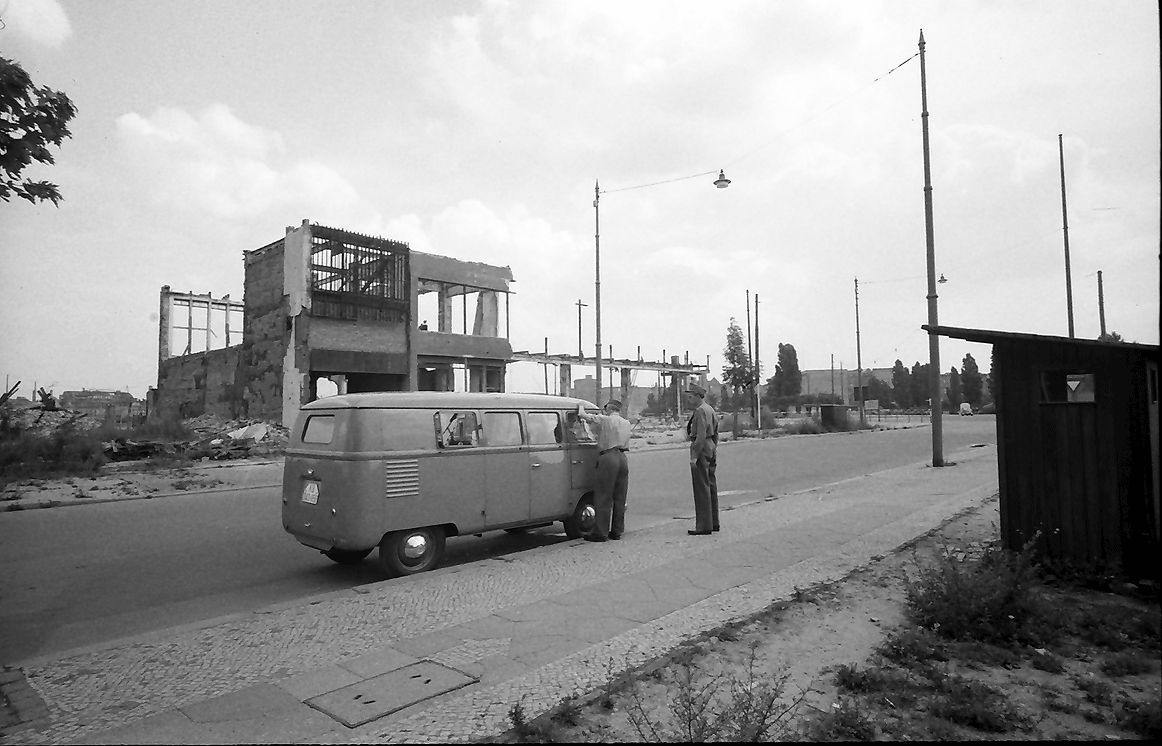 Western customs checkpoint at Bellevuestraße at Potsdamer Platz in Berlin