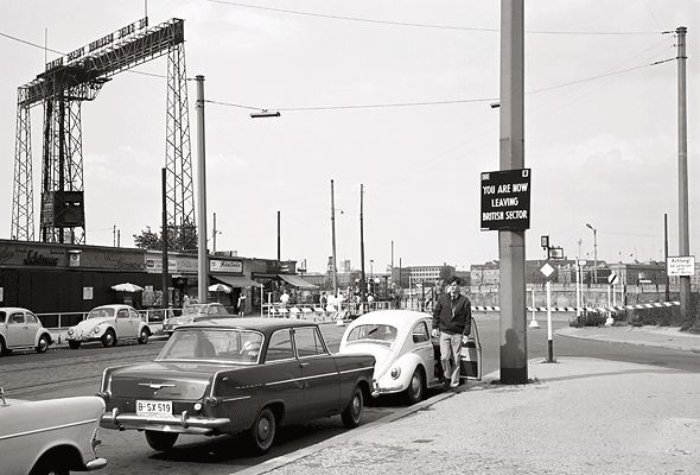 The illuminated sign system on the Berlin Wall at Potsdamer Platz