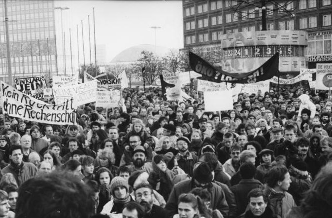 Grayscale Photo, Berlin, Demonstration for Fundamental Rights