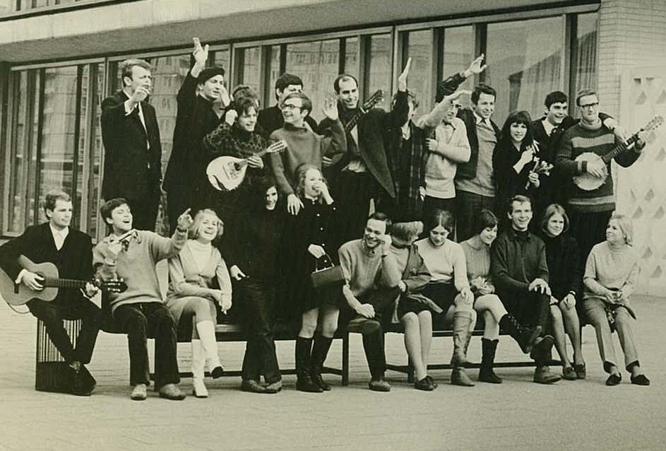 Grayscale Portrait Photo of Oktoberklub political music group