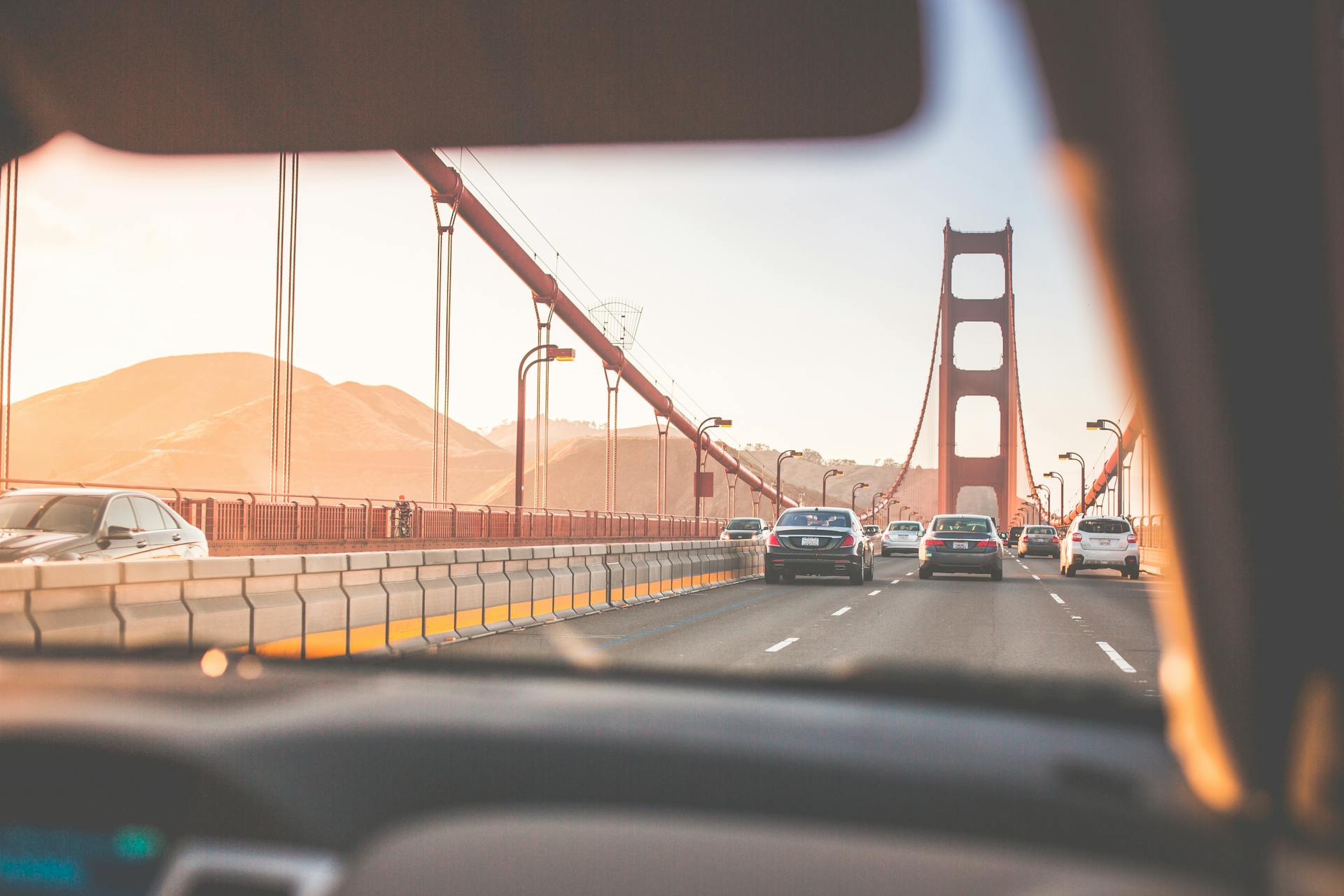 Cars on Golden Gate Bridge at Daytime