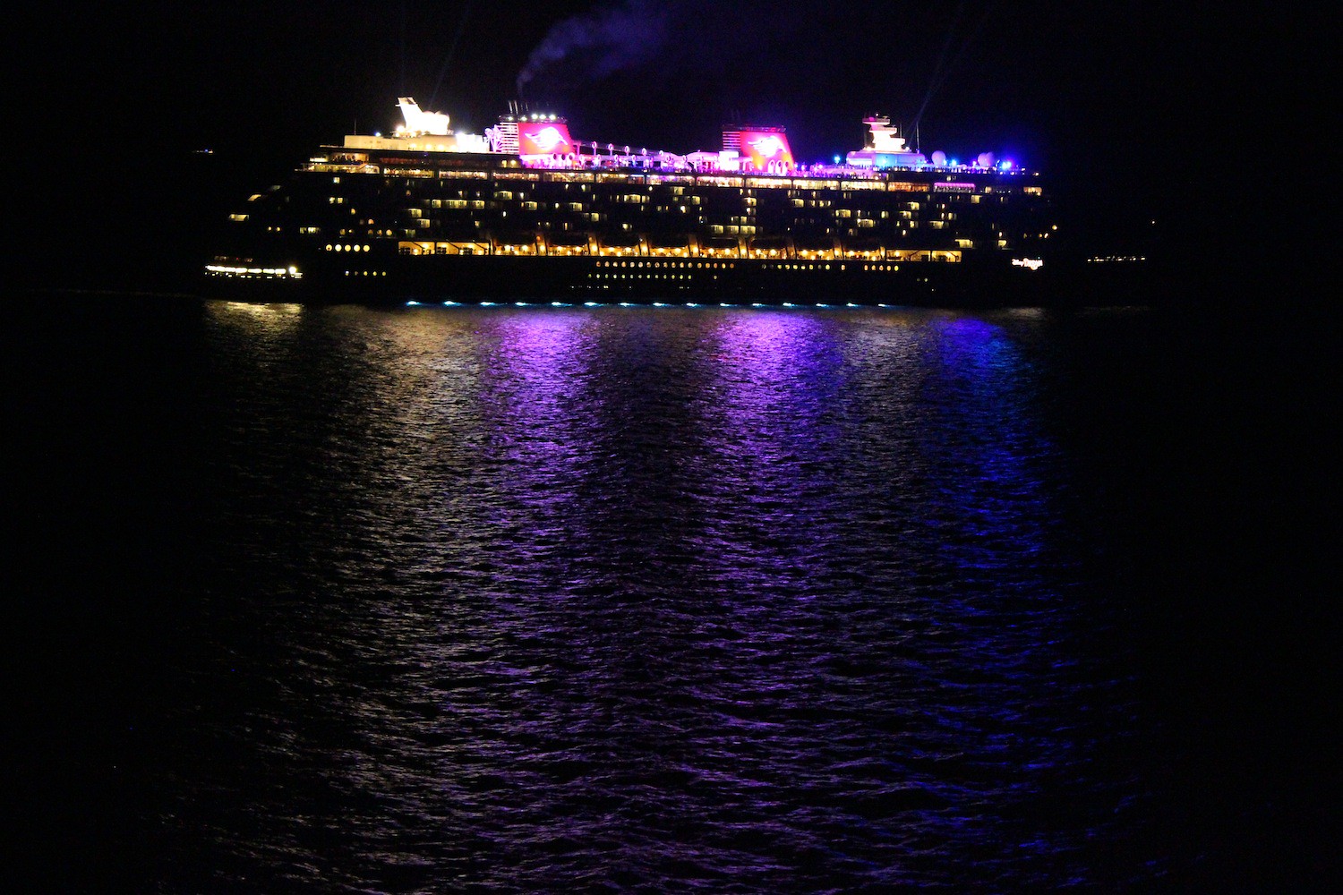 Disney cruise at night