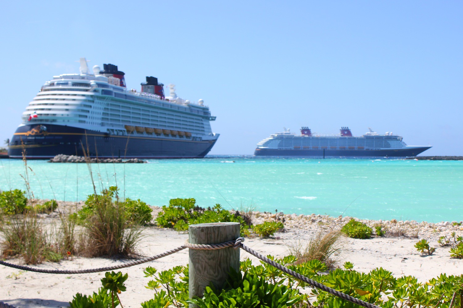 Ships docked in the Bahamas