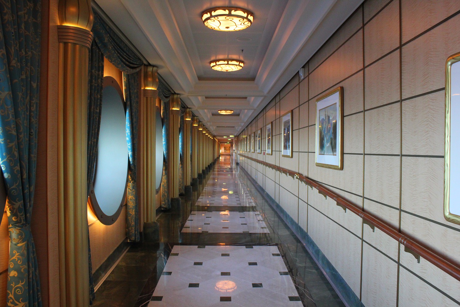 Hallway inside the Disney cruiser