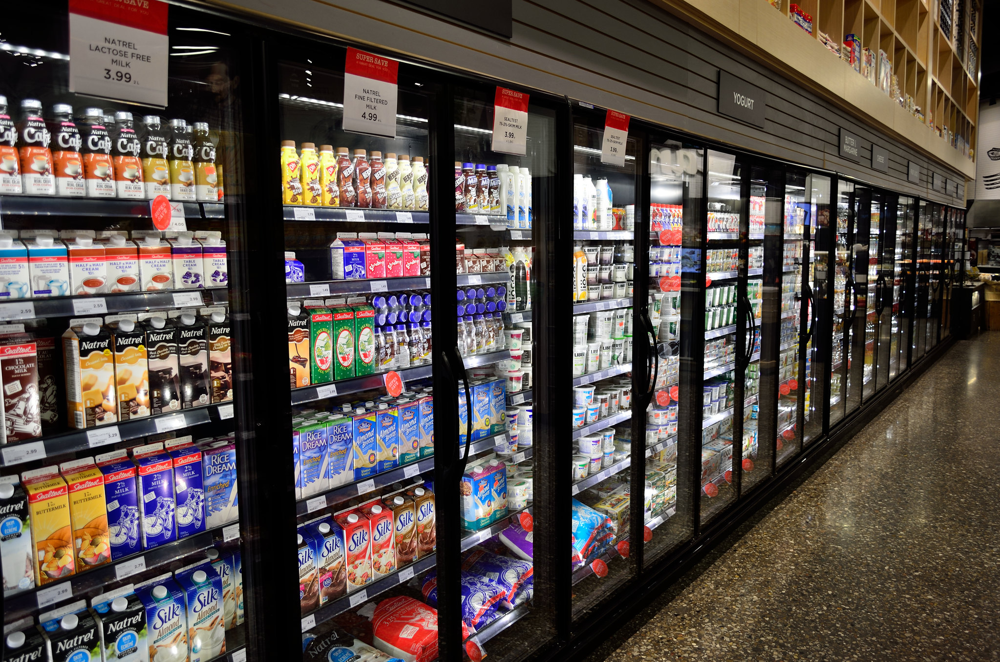 Refrigerators in a supermarket