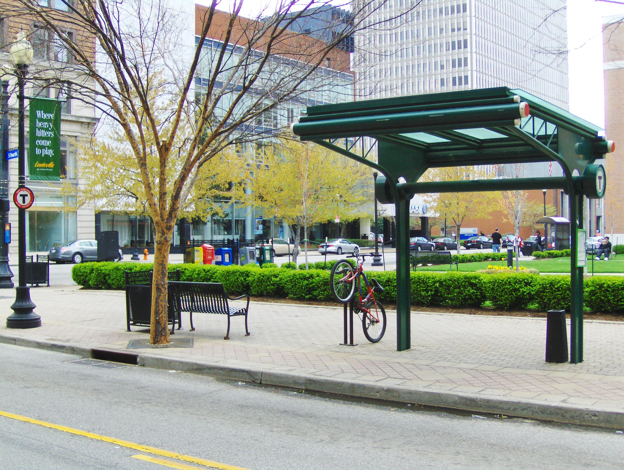 Bus Stop and Bike Rack in Louisville, KY