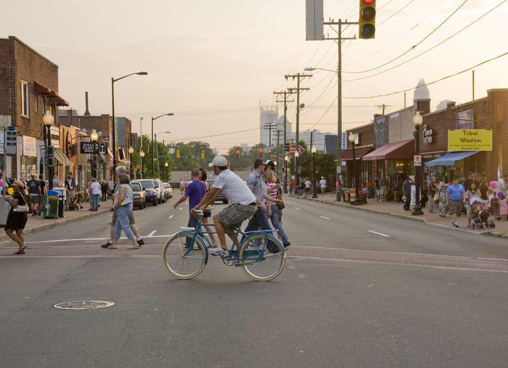 Busy street in Charlotte, North Carolina