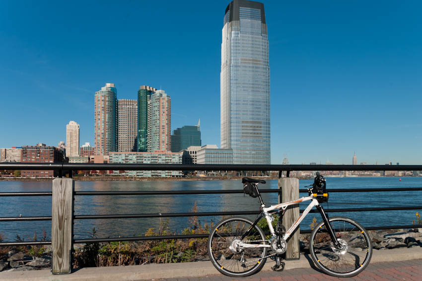 Parked bike near Goldman Sachs Tower
