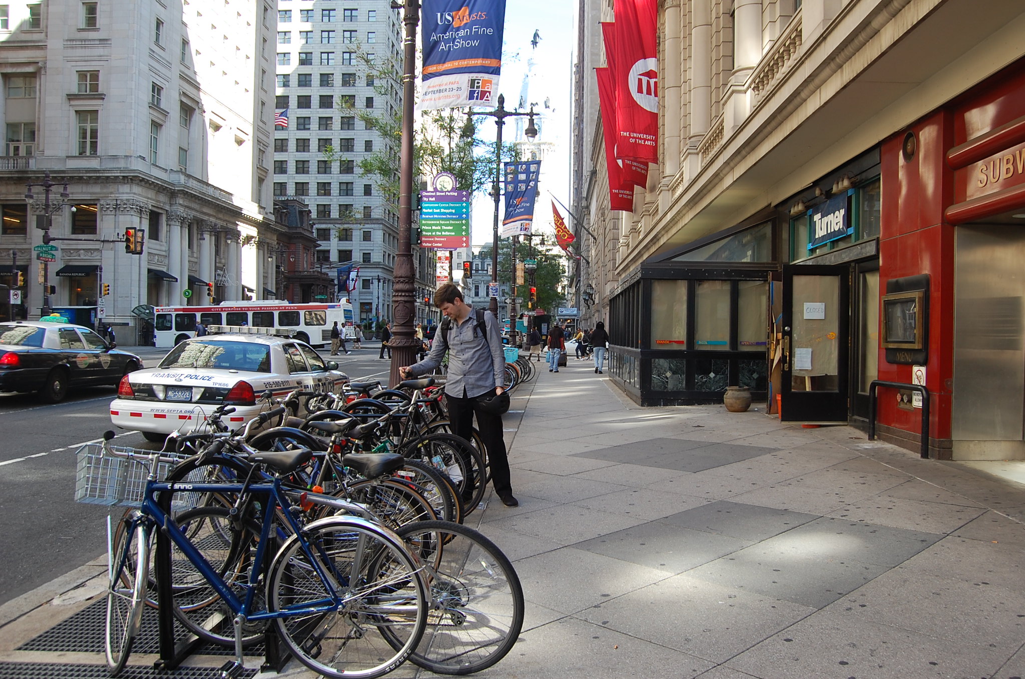 Parked bikes in Philadelphia, Pennsylvania