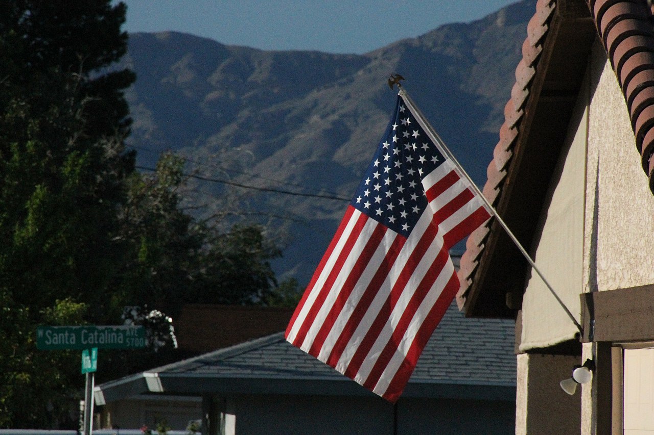 American Flag On A House