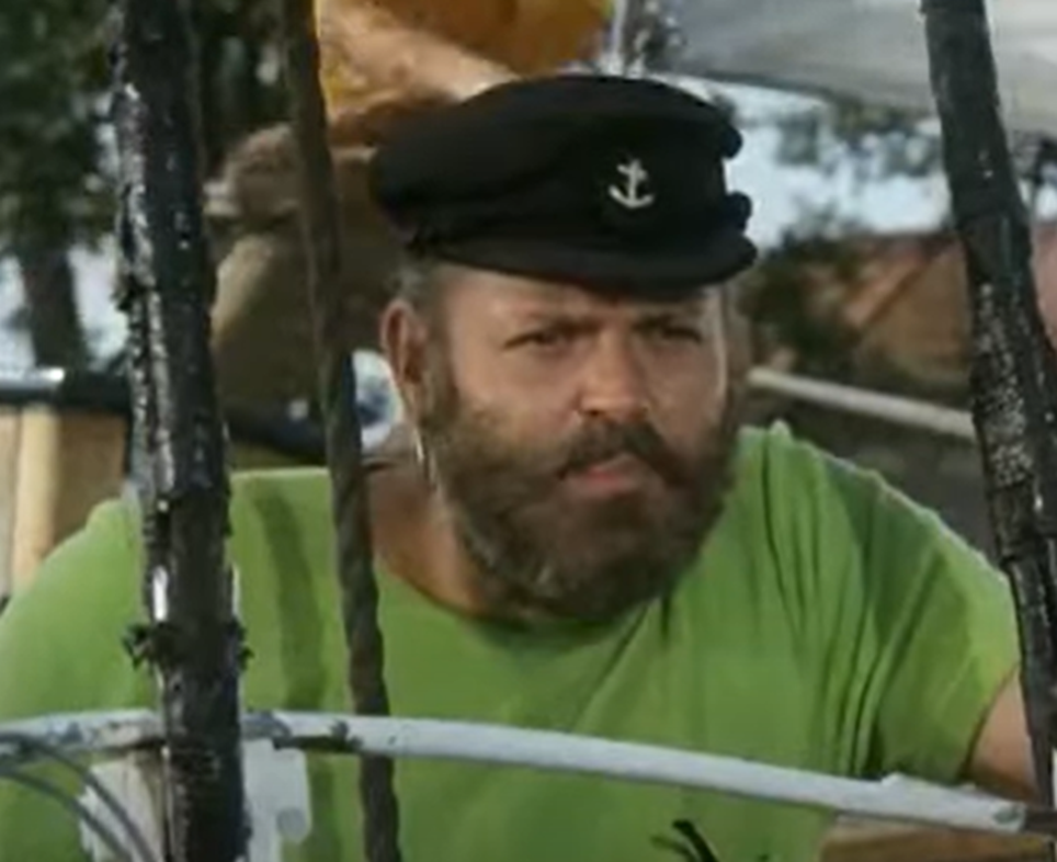 Screenshot of Capt. Longstocking from - Pippi in the South Seas (1970)