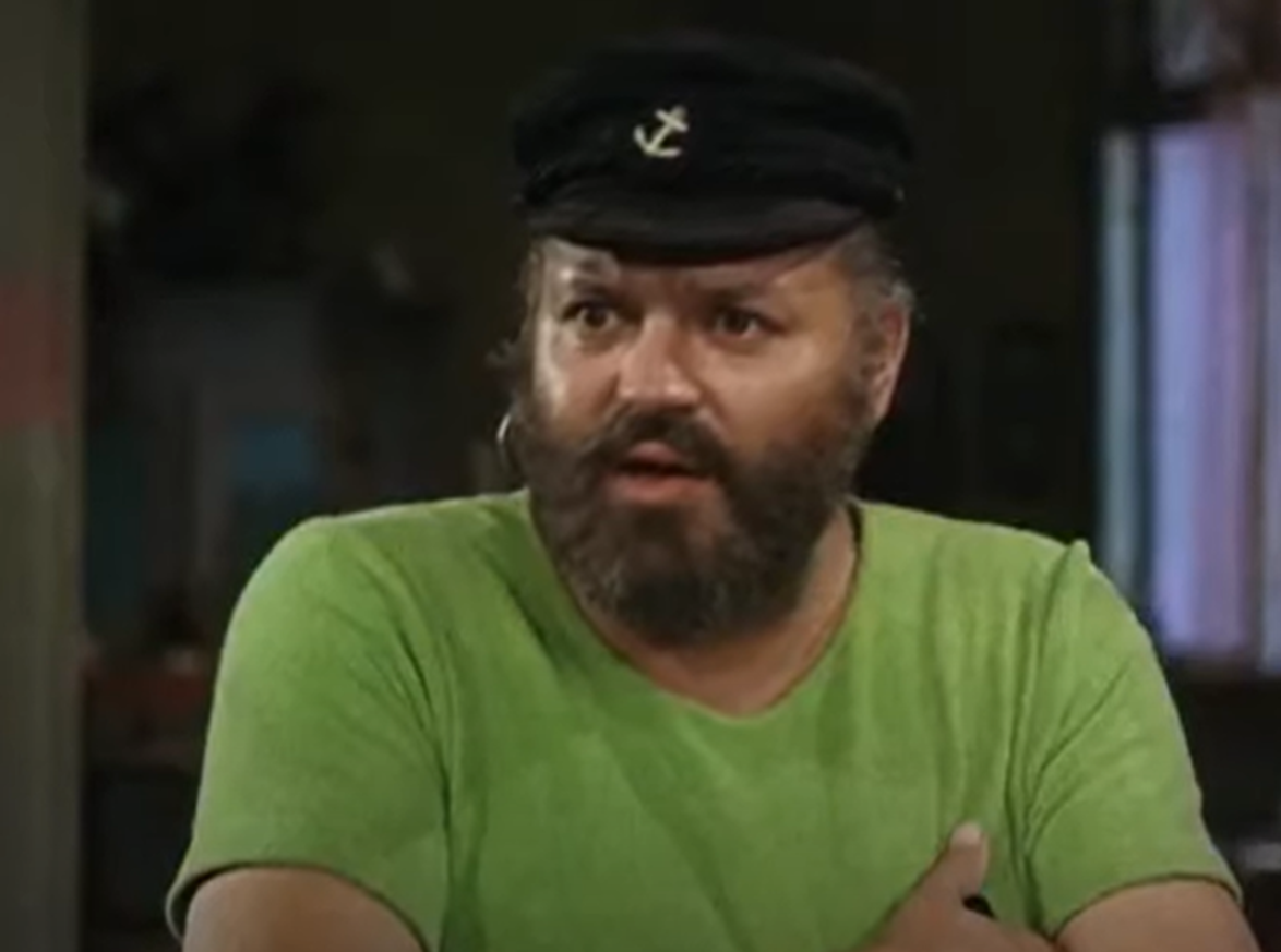 Screenshot of Capt. Longstocking from - Pippi in the South Seas (1970)