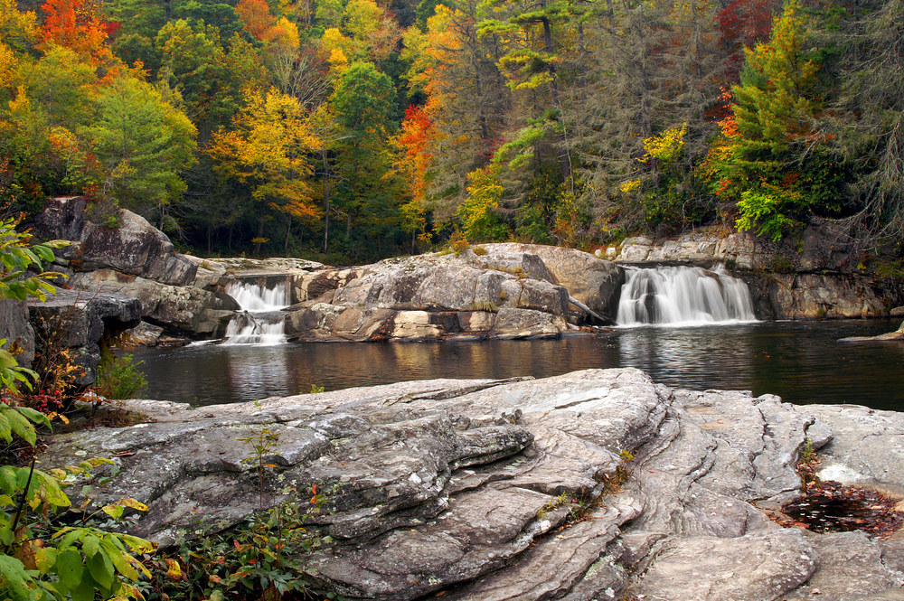 Autumn Linville Upper Falls, North Carolina Horizontal