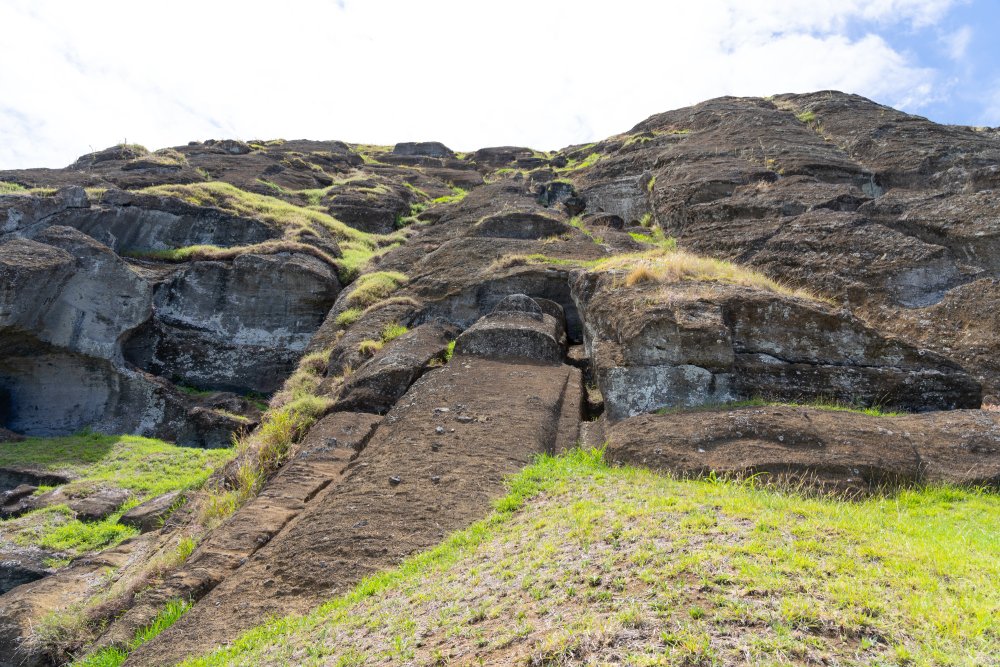 Moai Te Tokanga statue, the “the giant” moai, at Rano Raraku on Easter Island