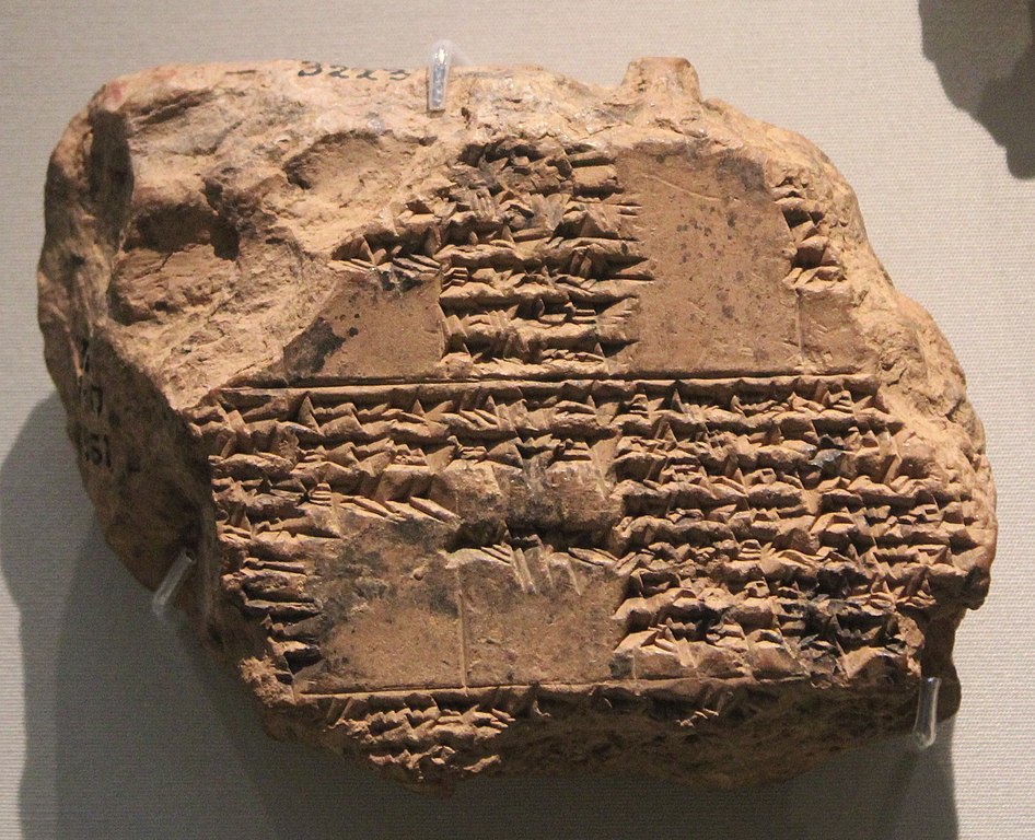Astronomical, lunar eclipse table for at least 609-447 BC, From Babylon