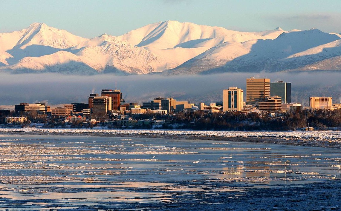 Distant view of Anchorage, Alaska