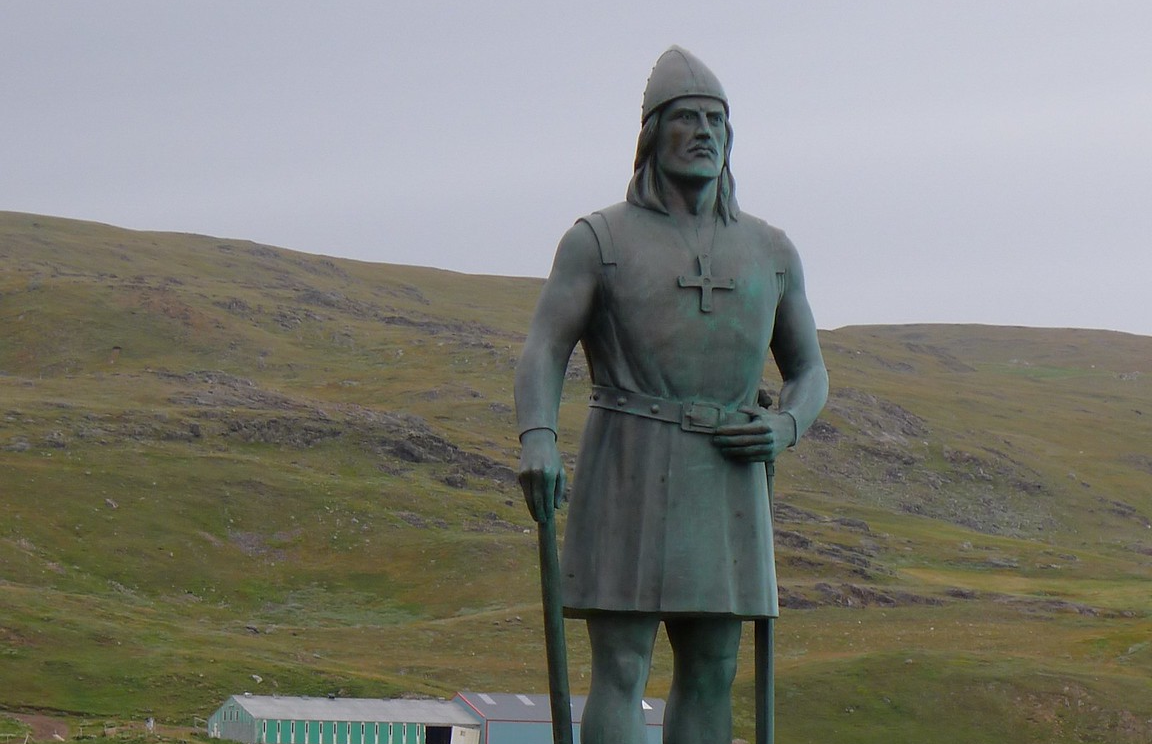 Monument to Eric the Red at Qassiarsuk in Greenland