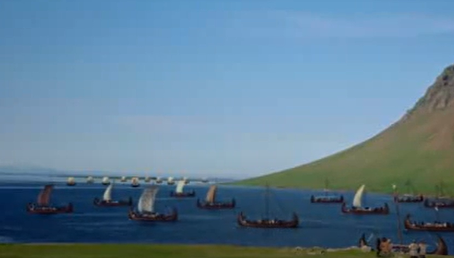 A screenshot from the short movie Vikings: Journey to New Worlds