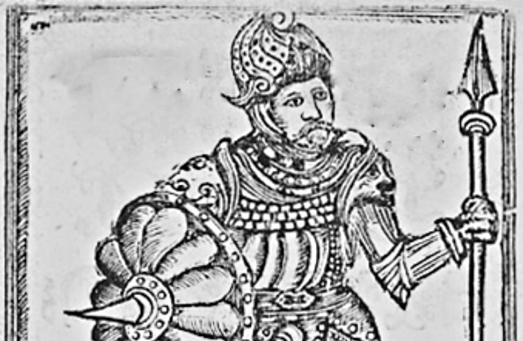 Woodcut frontispiece showing Erik The Red