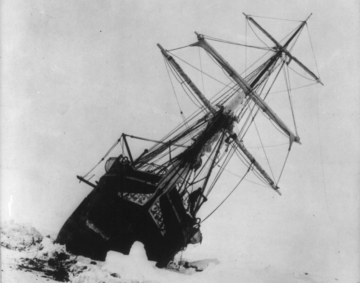 Shackleton's Expedition To The Antarctic Endurance Squeezed Between An Ice Jam